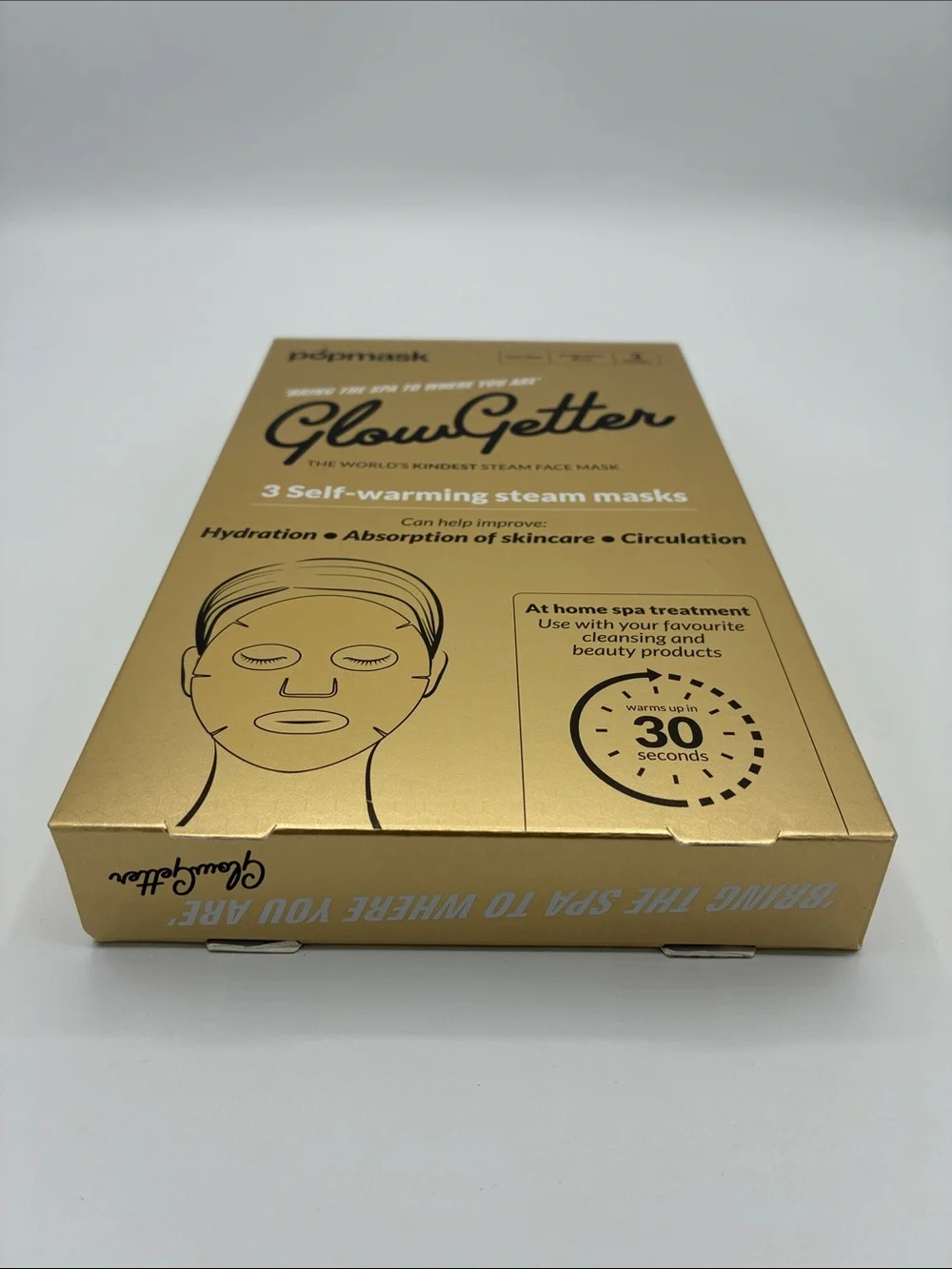 GlowGetter Self-Warming Steam Face Masks — Gold (3 Pack)